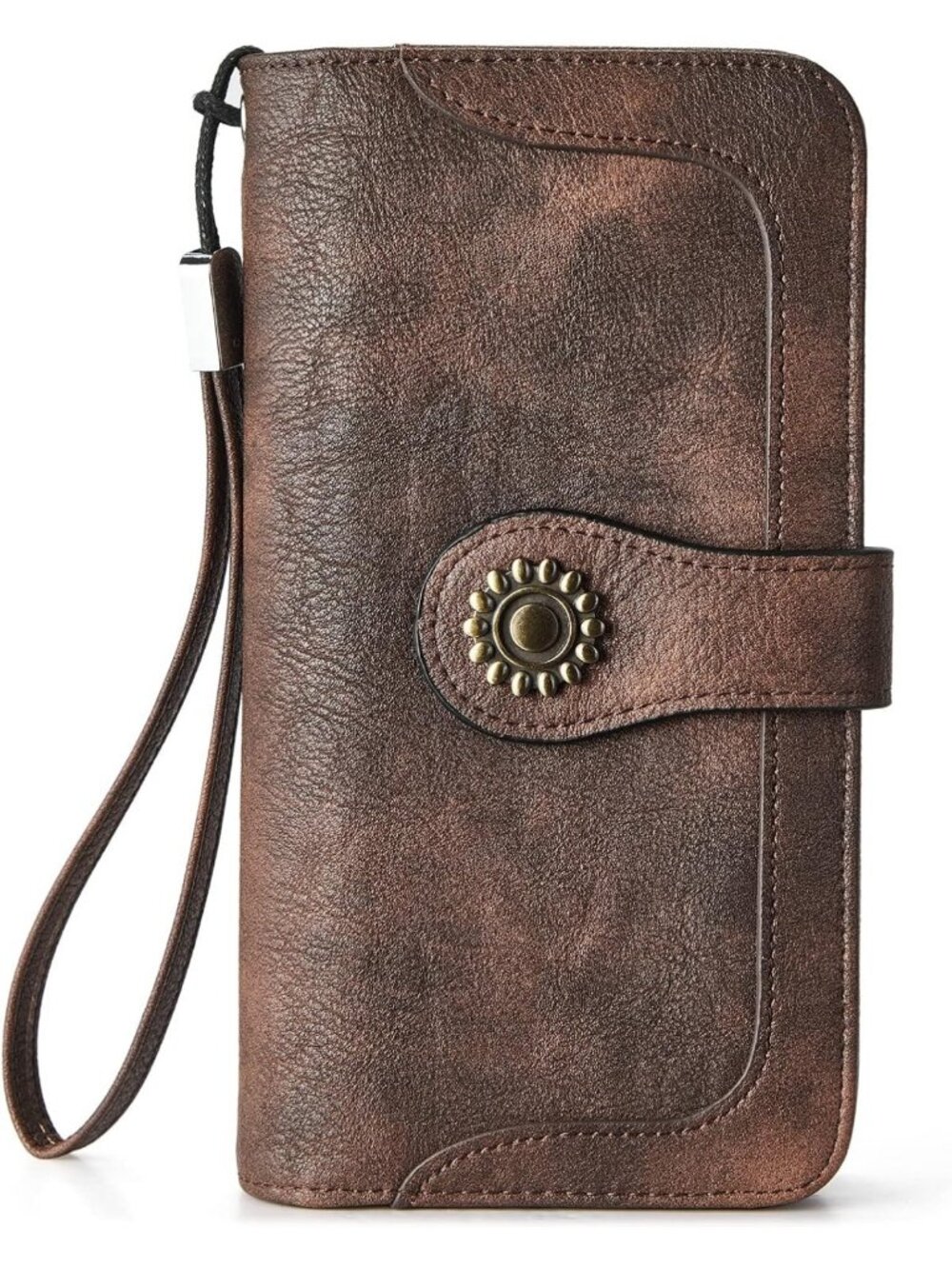 Stylish Leather RFID Blocking Wallet for Women - Chic Wristlet Clutch Purse